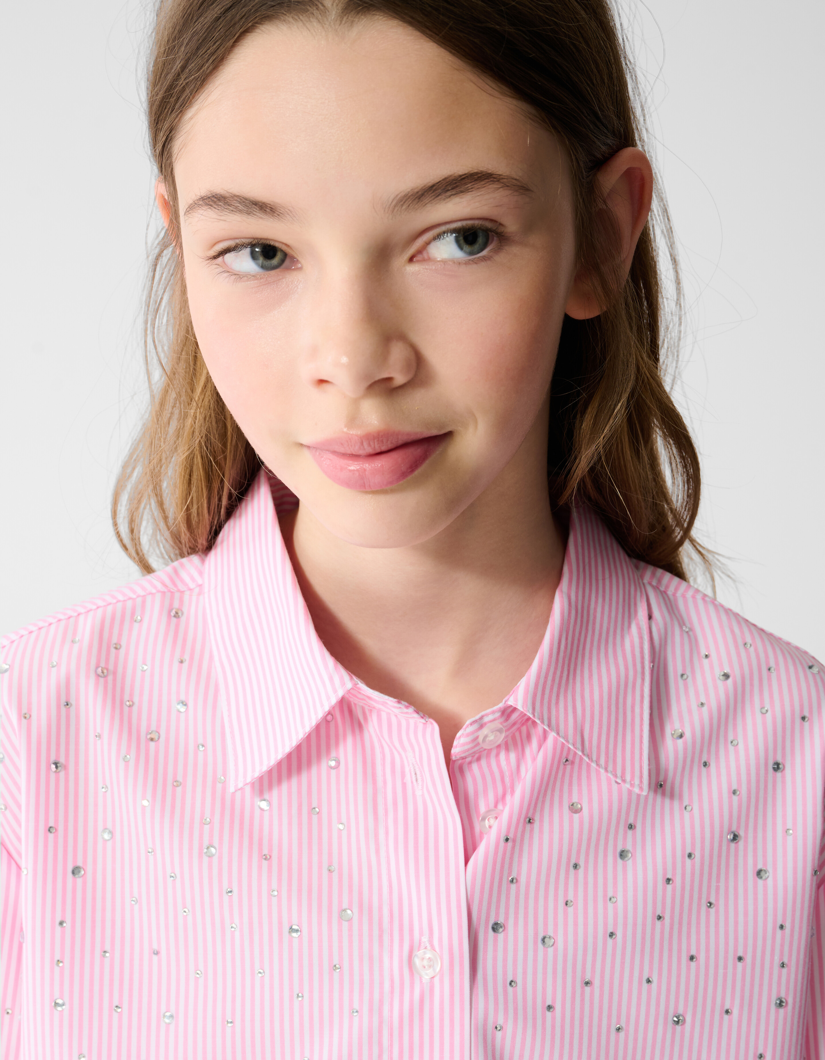 Pinstripe Strass Blouse Lichtroze SHOEBY GIRLS