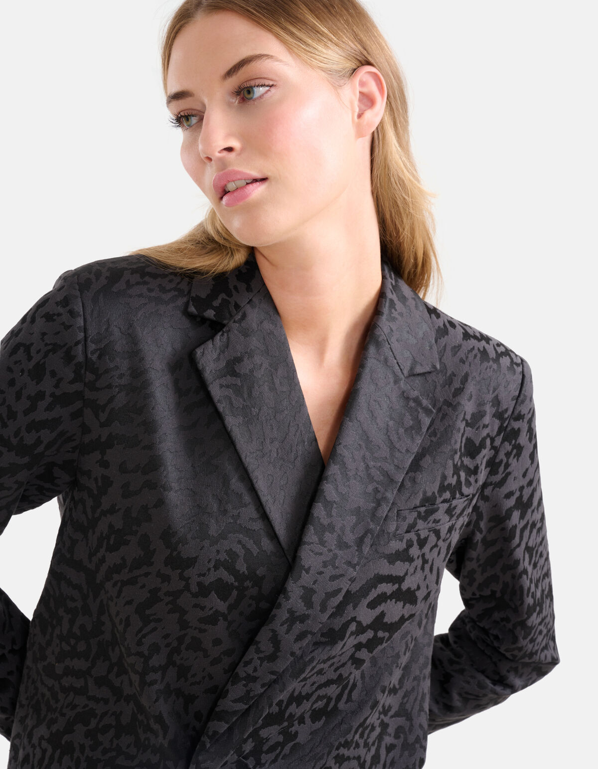 Leopard Blazer Jurk Zwart SHOEBY WOMEN