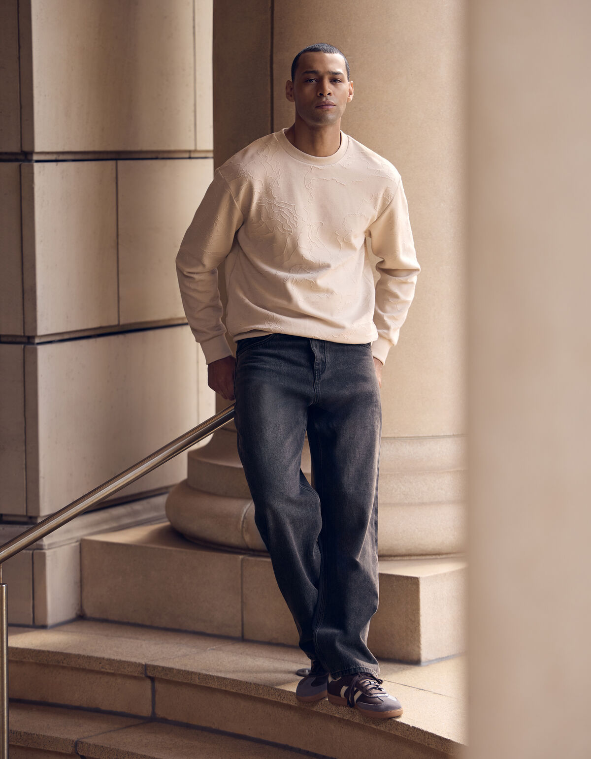 Baggy Fit Jeans Donkergrijs L34 SHOEBY MEN