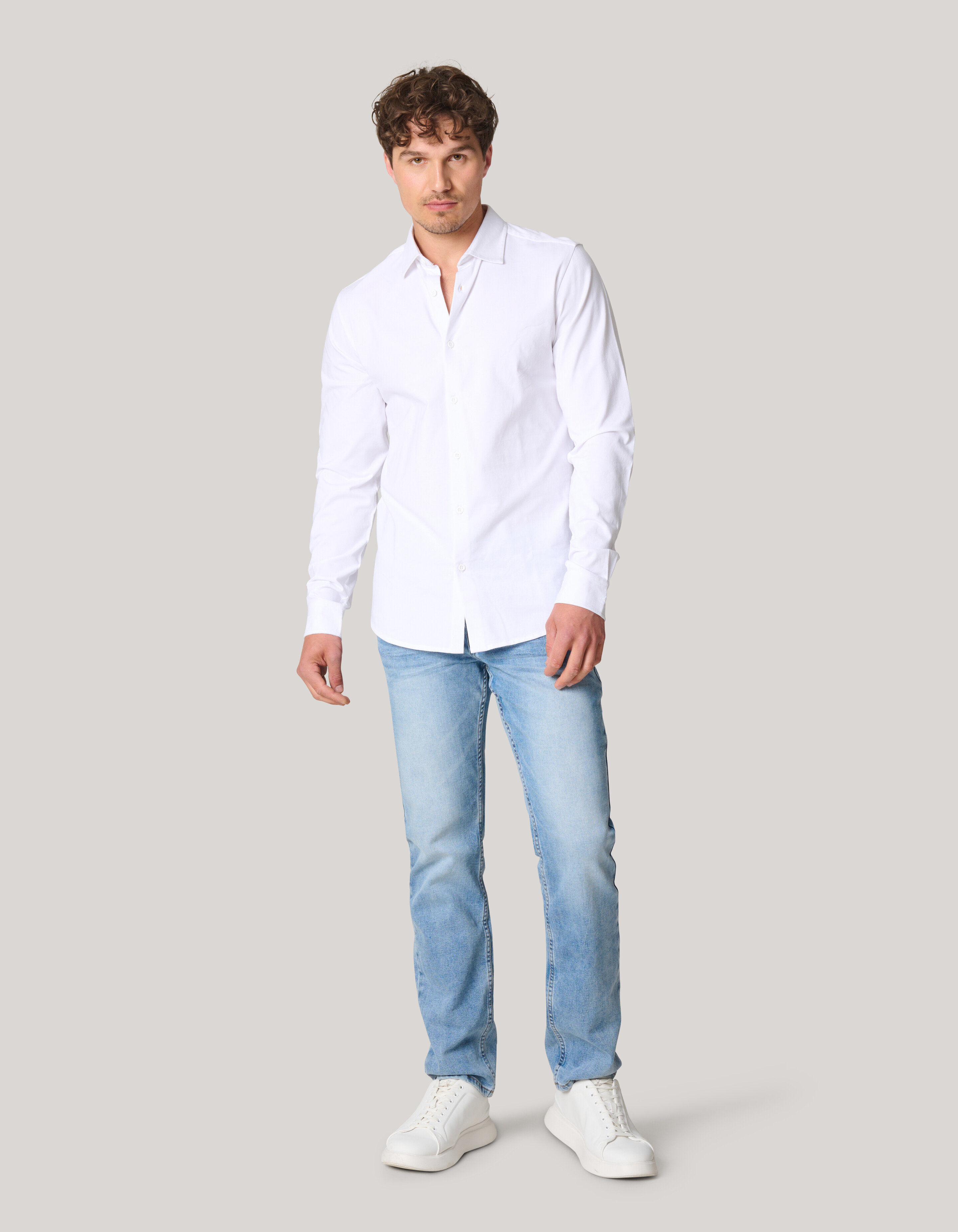 Jersey Overhemd Wit SHOEBY MEN