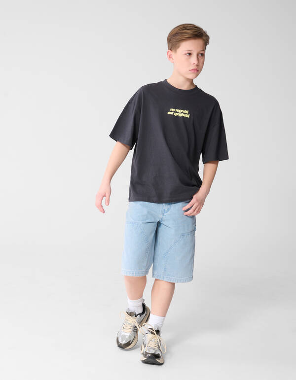 Spaghetti Artwork T-shirt Donkergrijs SHOEBY BOYS