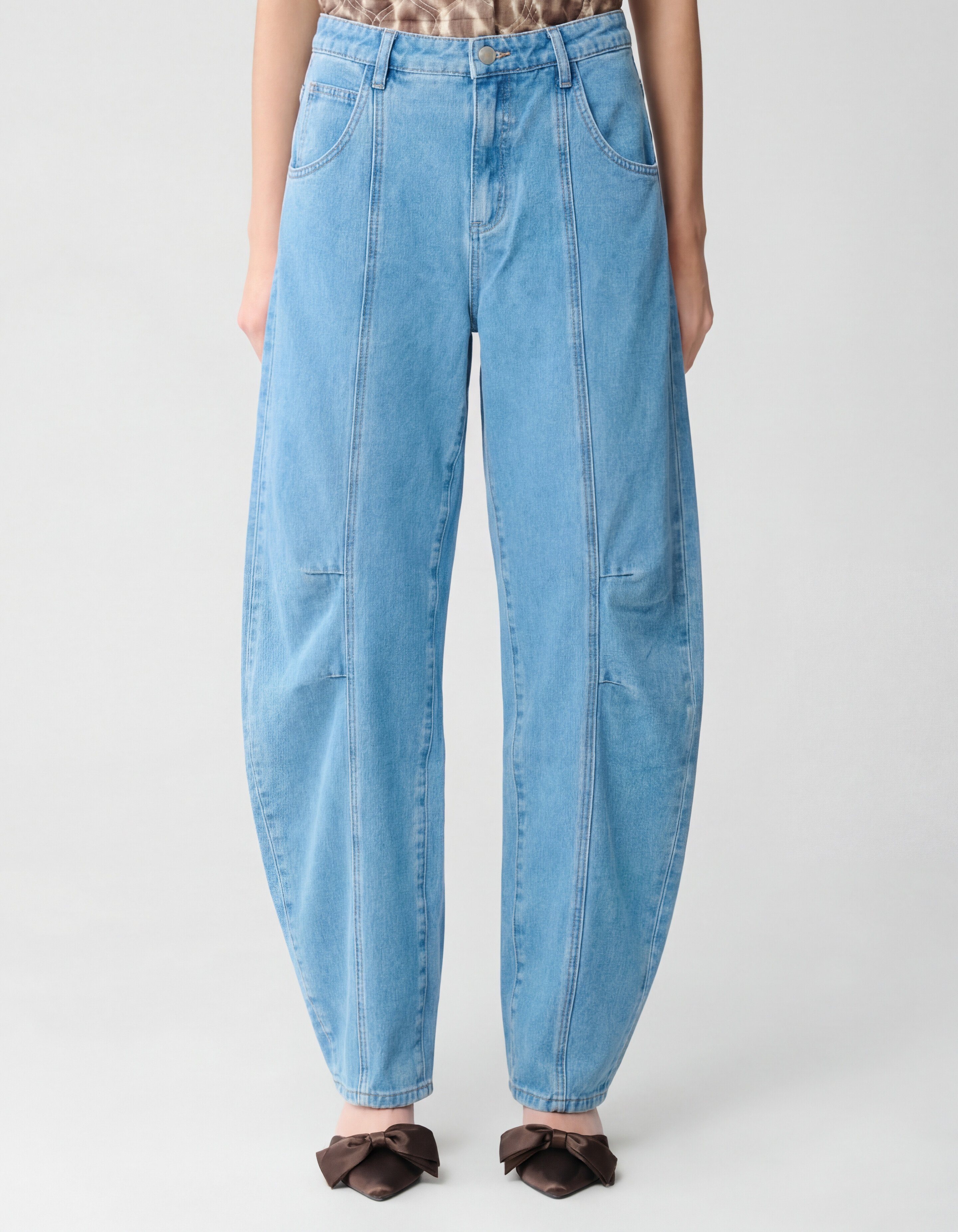 Pleated Baggy Fit Jeans Lichtblauw SHOEBY WOMEN