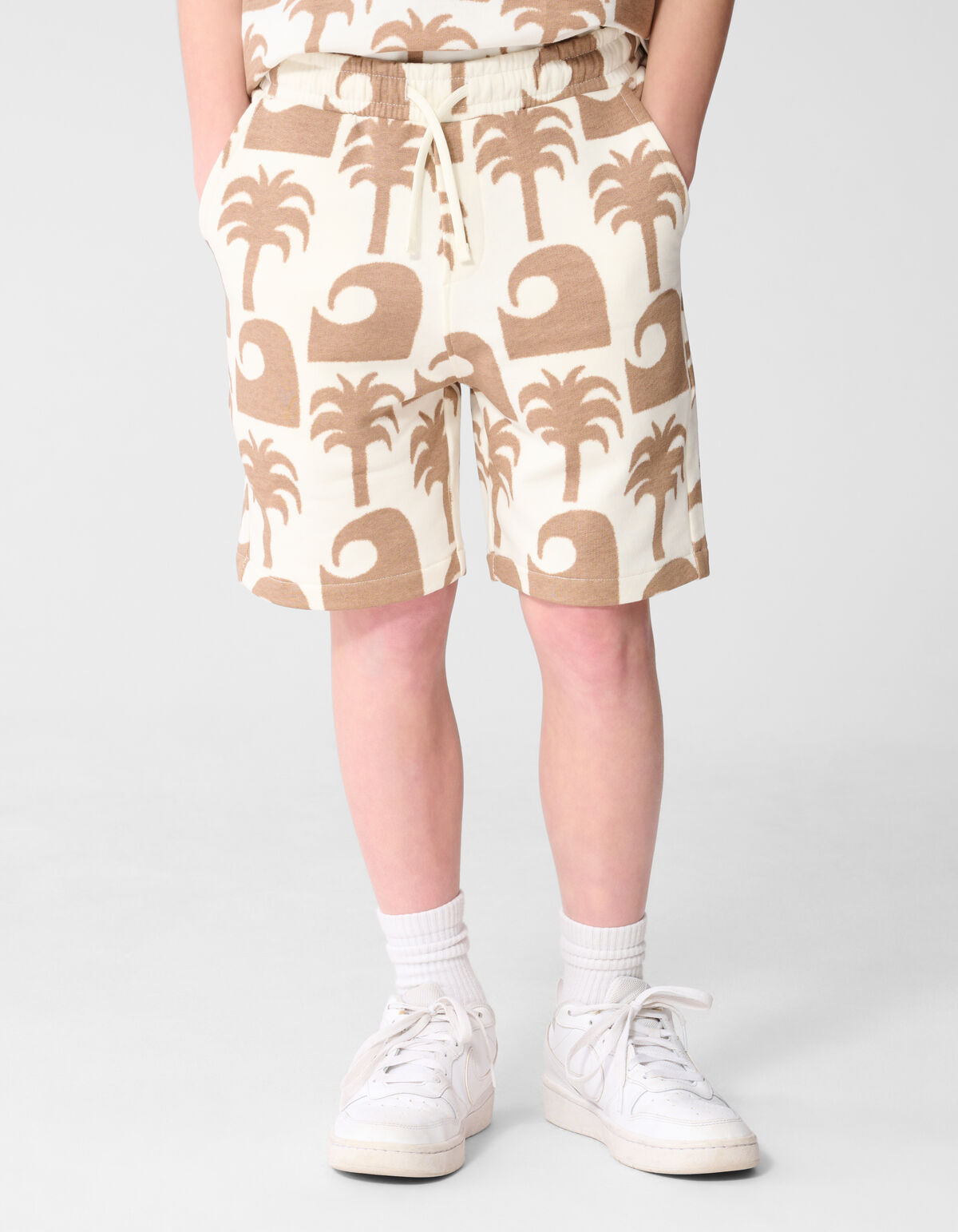 Palm Print Short Gebroken Wit SHOEBY BOYS
