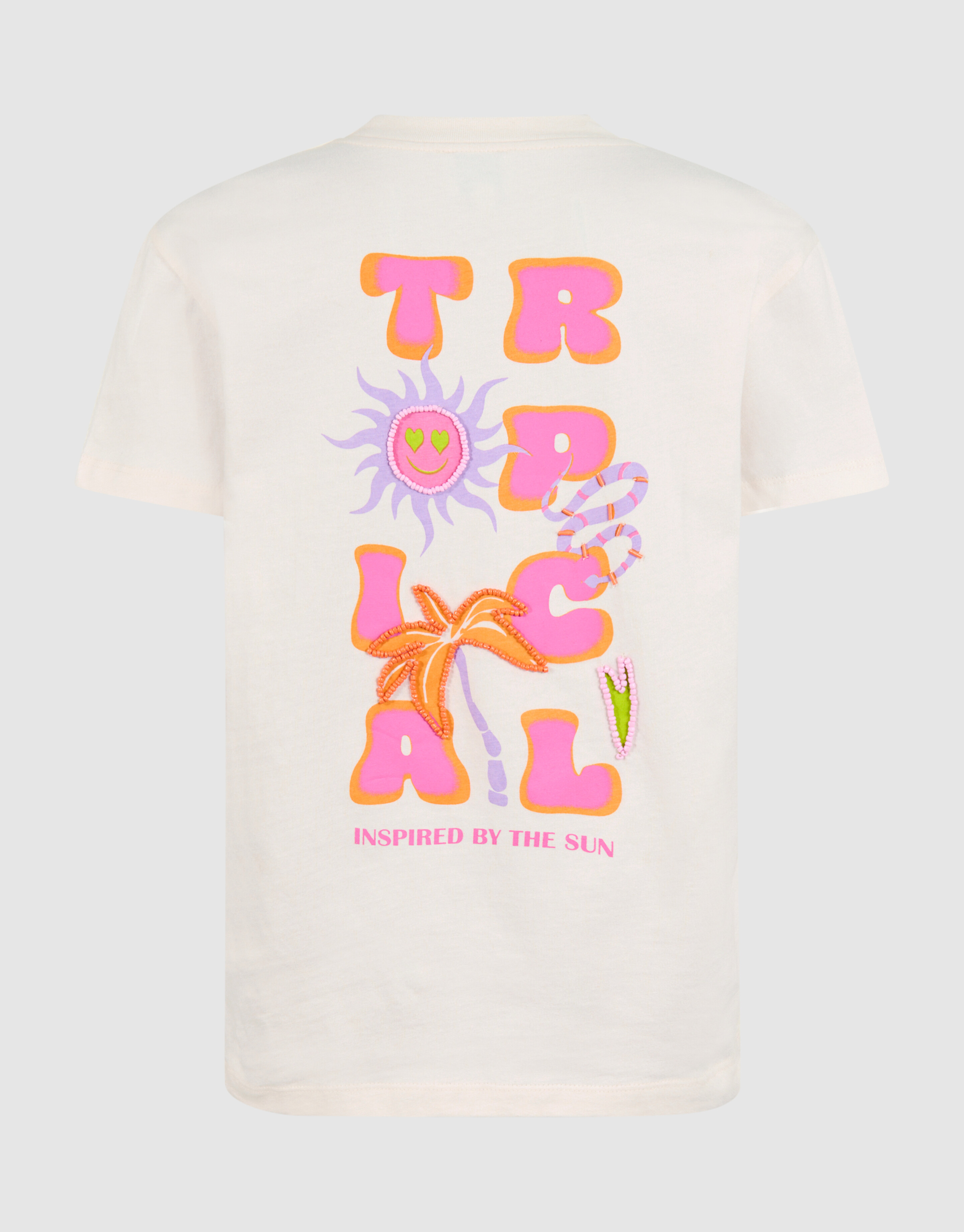 Tropical Artwork T-shirt Gebroken Wit By Lizzy SHOEBY GIRLS