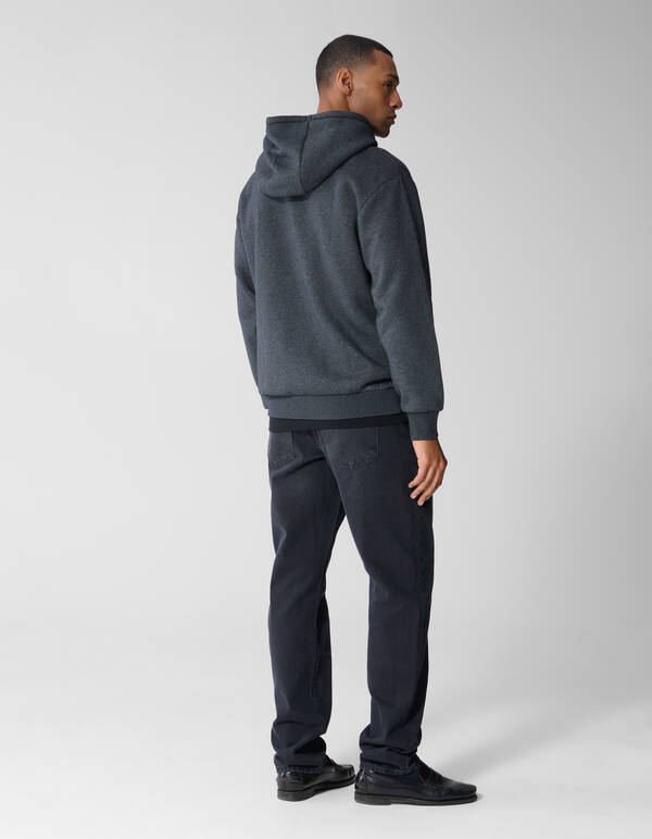 Embroidery Hoodie Donkergrijs SHOEBY MEN