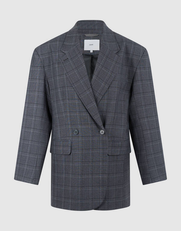 Check Blazer Jurk Donkergrijs SHOEBY WOMEN