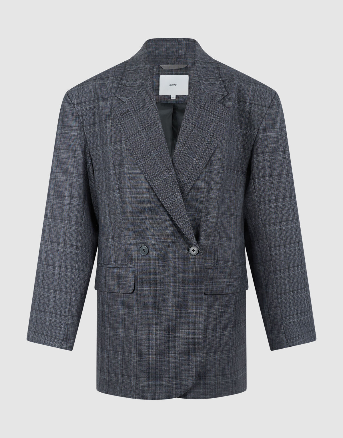 Check Blazer Jurk Donkergrijs SHOEBY WOMEN