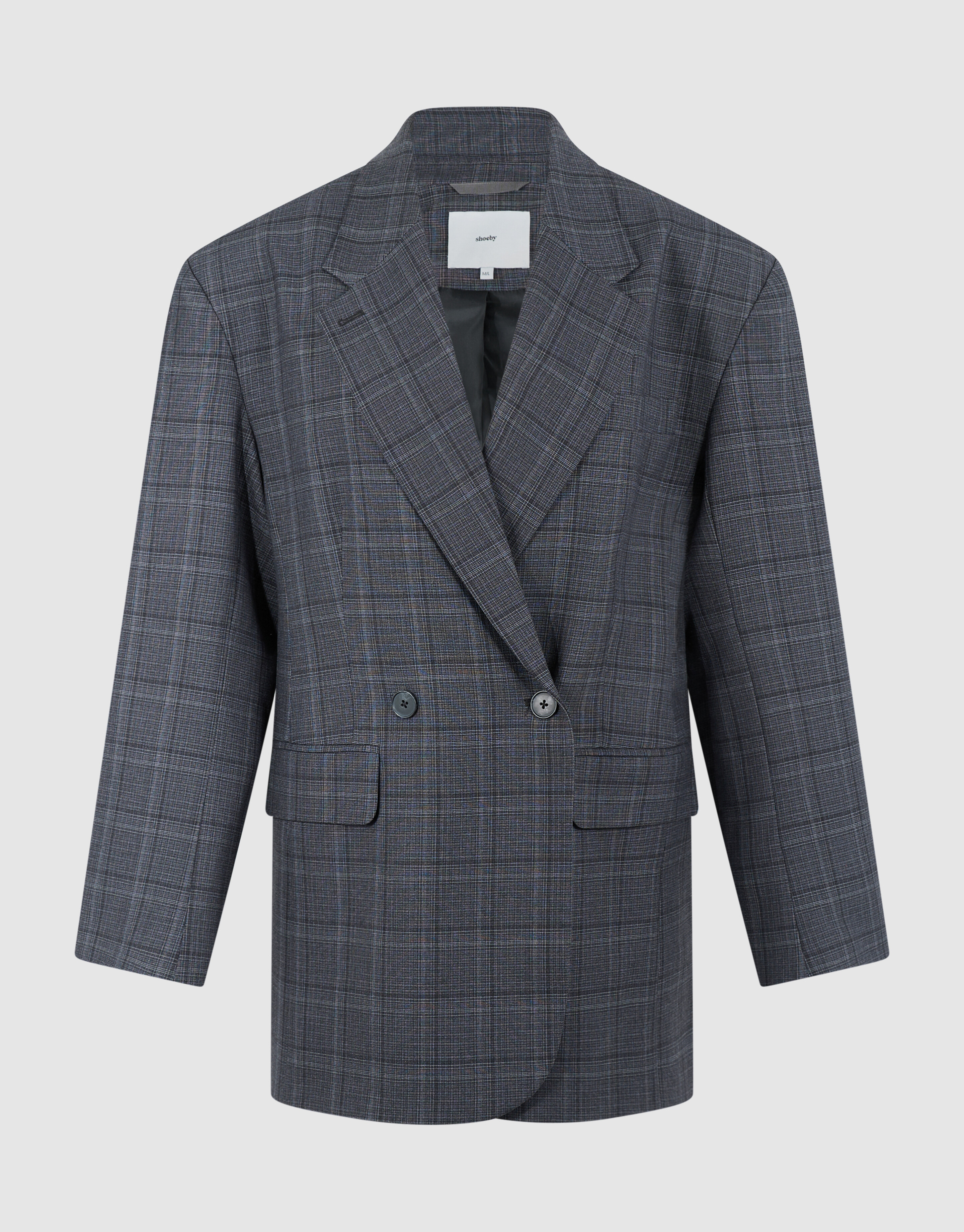 Check Blazer Jurk Donkergrijs SHOEBY WOMEN