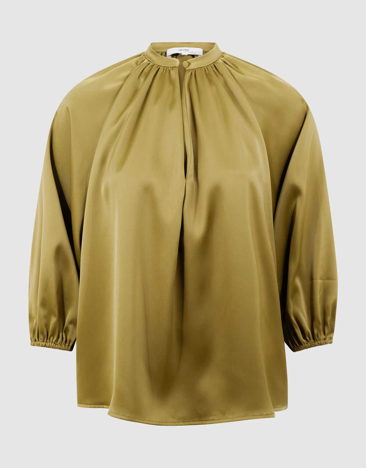 Satijnen Strik Blouse Groen By Fred SHOEBY WOMEN