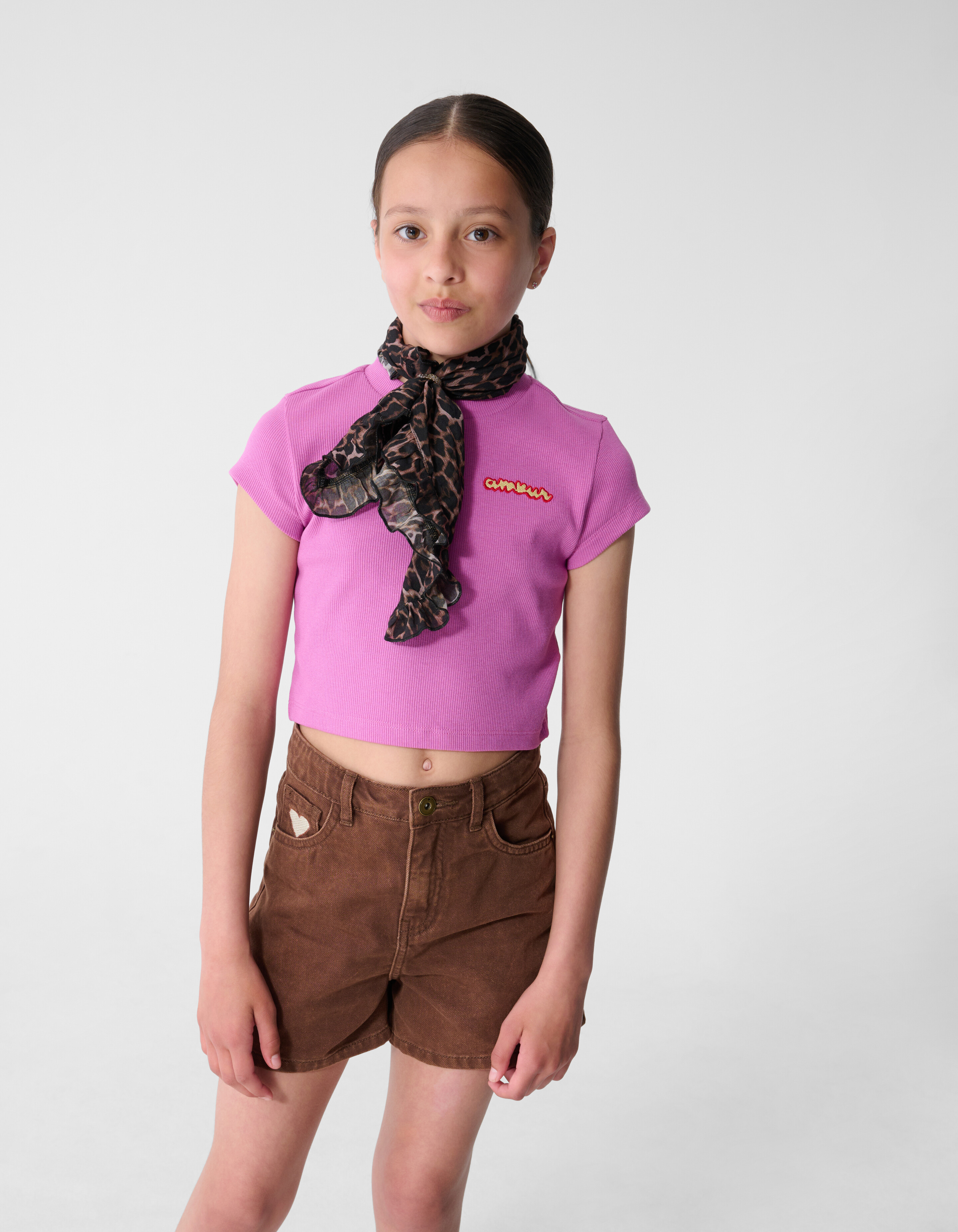 Rib Amour Crop Top Paars SHOEBY GIRLS