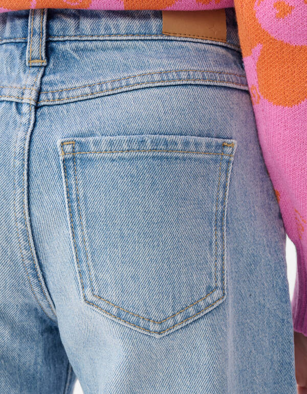 Destroyed Straight Fit Jeans Lichtblauw SHOEBY GIRLS