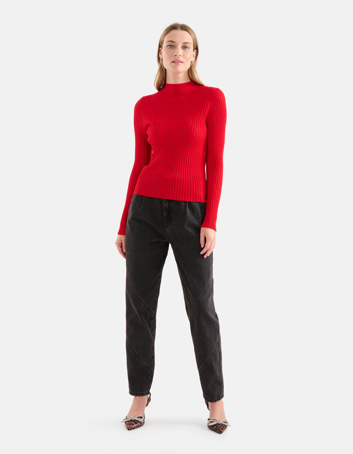 Rib Top Rood SHOEBY WOMEN