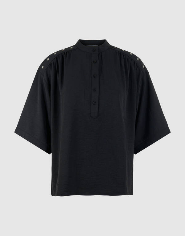 Twist Studded Blouse Zwart SHOEBY WOMEN