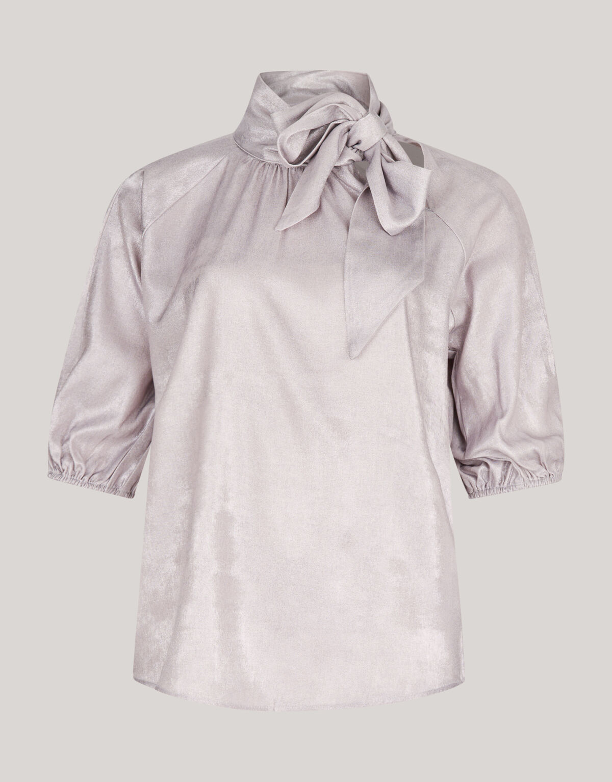 Metallic Denim Blouse Zilver SHOEBY WOMEN