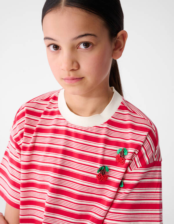 Cropped Cherry T-shirt Rood SHOEBY GIRLS