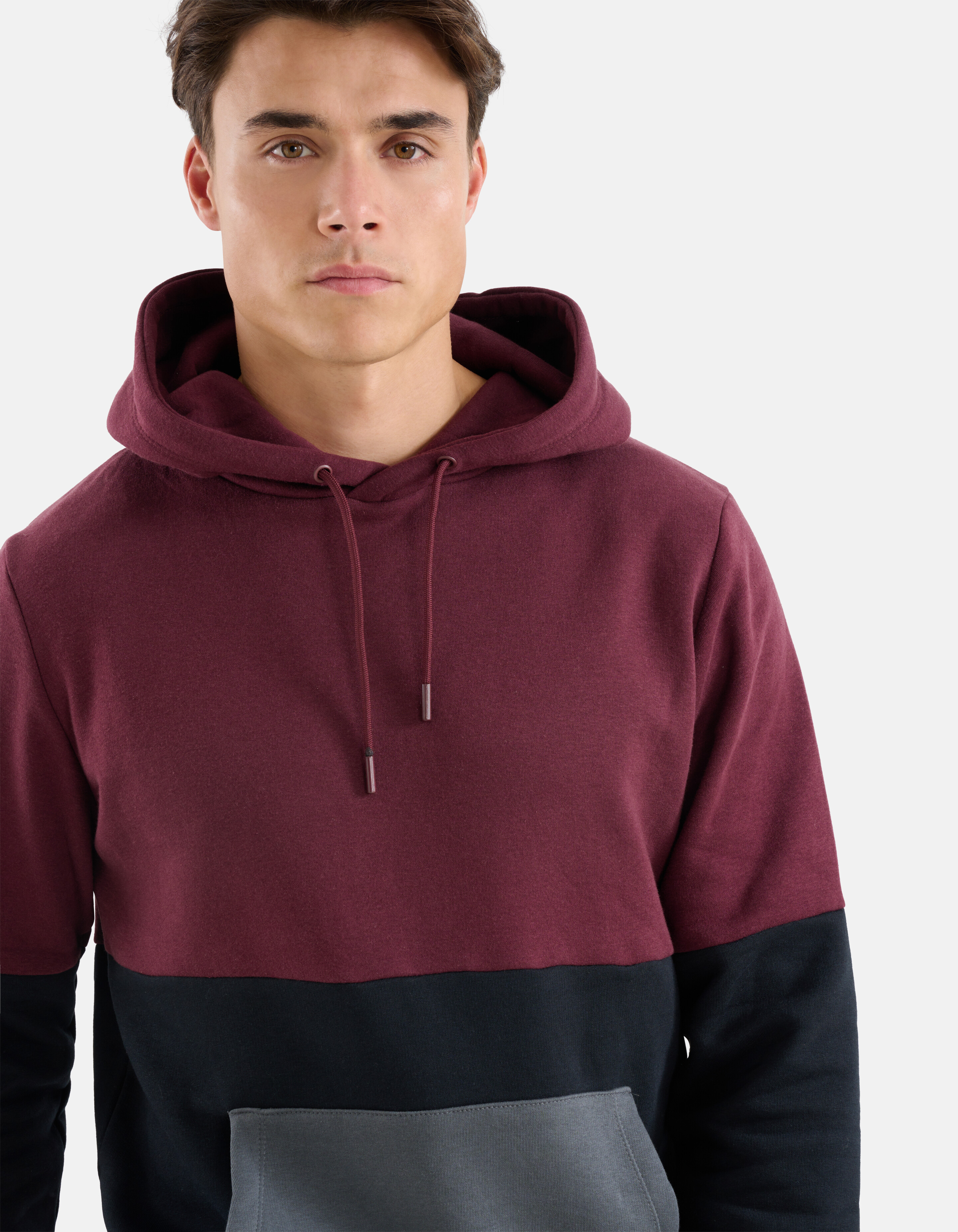 Gekleurde Contrast Hoodie Zwart SHOEBY MEN