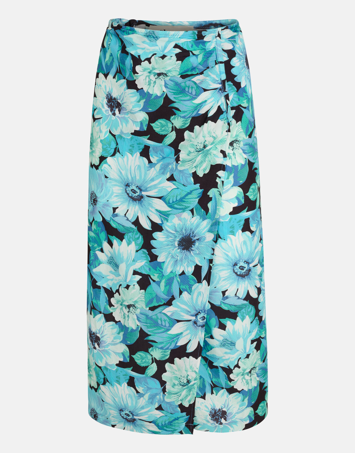 Bloemenprint Midi Rok Blauw SHOEBY WOMEN