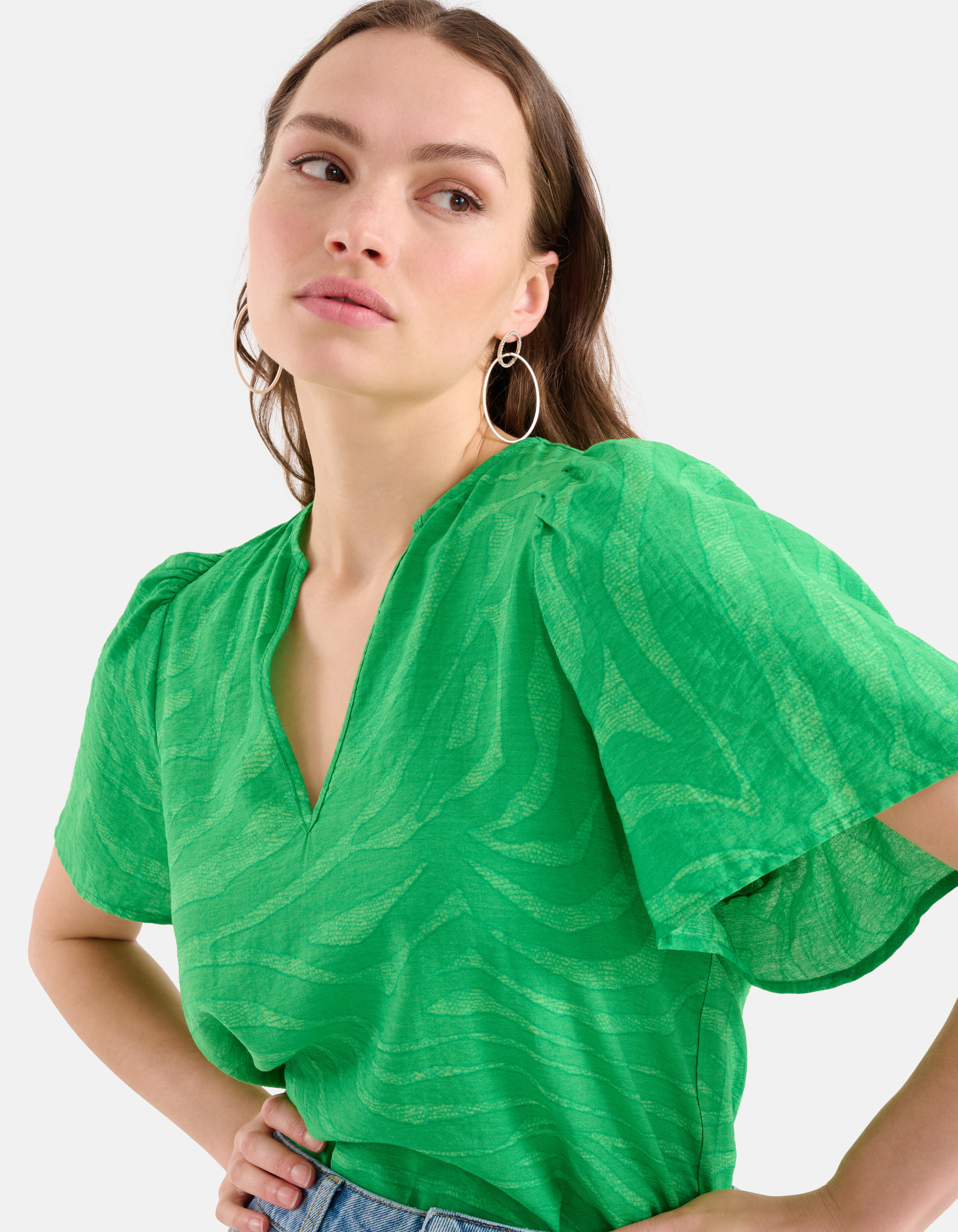 Zebra Print Top Groen SHOEBY WOMEN