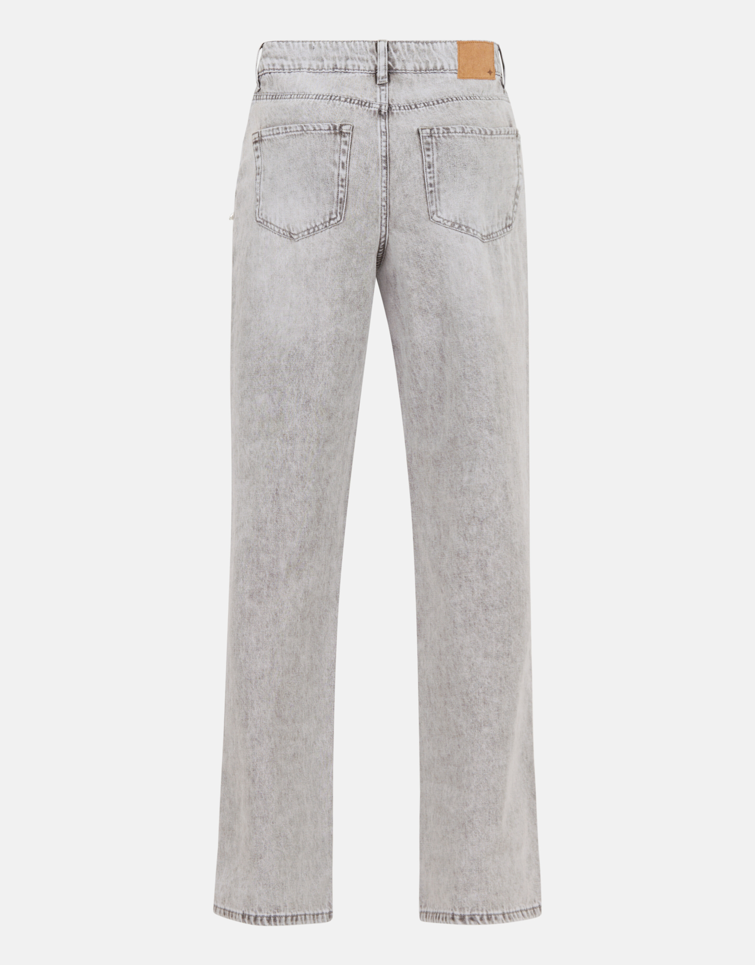 Embellished Straight Fit Jeans Lichtgrijs SHOEBY WOMEN