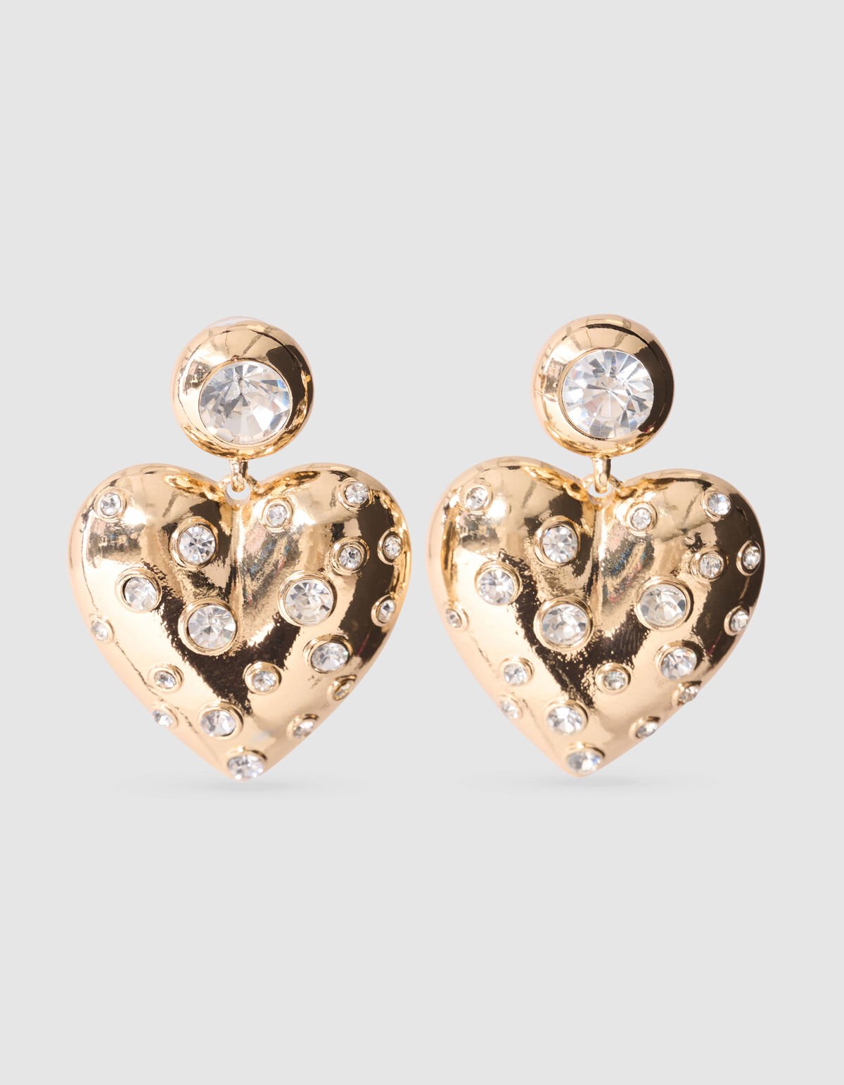 Strass Heart Oorbellen Goud SHOEBY ACCESSOIRES