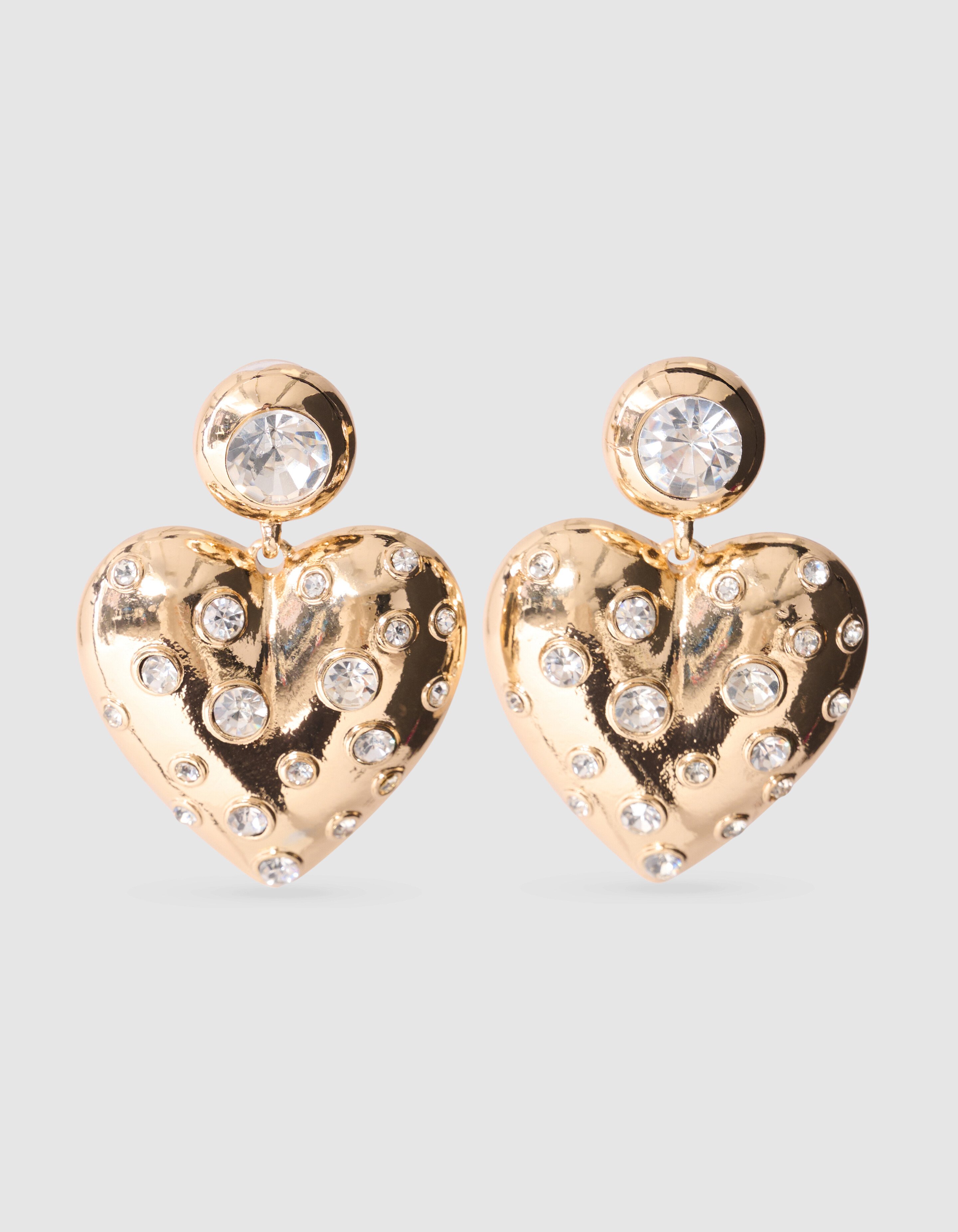 Strass Heart Oorbellen Goud SHOEBY ACCESSOIRES