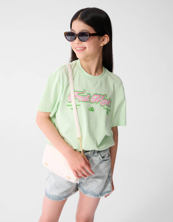 Fruit Market Artwork T-shirt Lichtgroen SHOEBY GIRLS