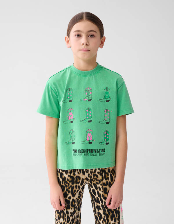 Artwork T-shirt Groen SHOEBY GIRLS