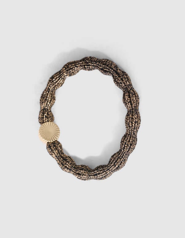 Wave Lurex Haarelastiek Bruin SHOEBY ACCESSOIRES