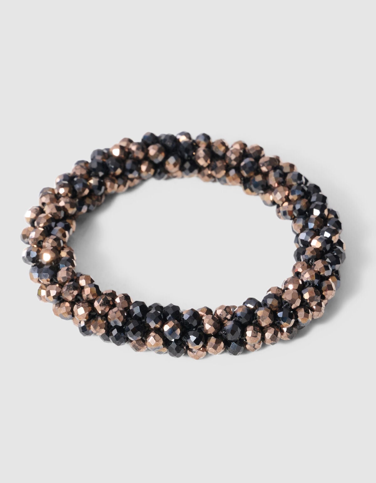 Beaded Elastieken Armband Zwart/Koper SHOEBY ACCESSOIRES
