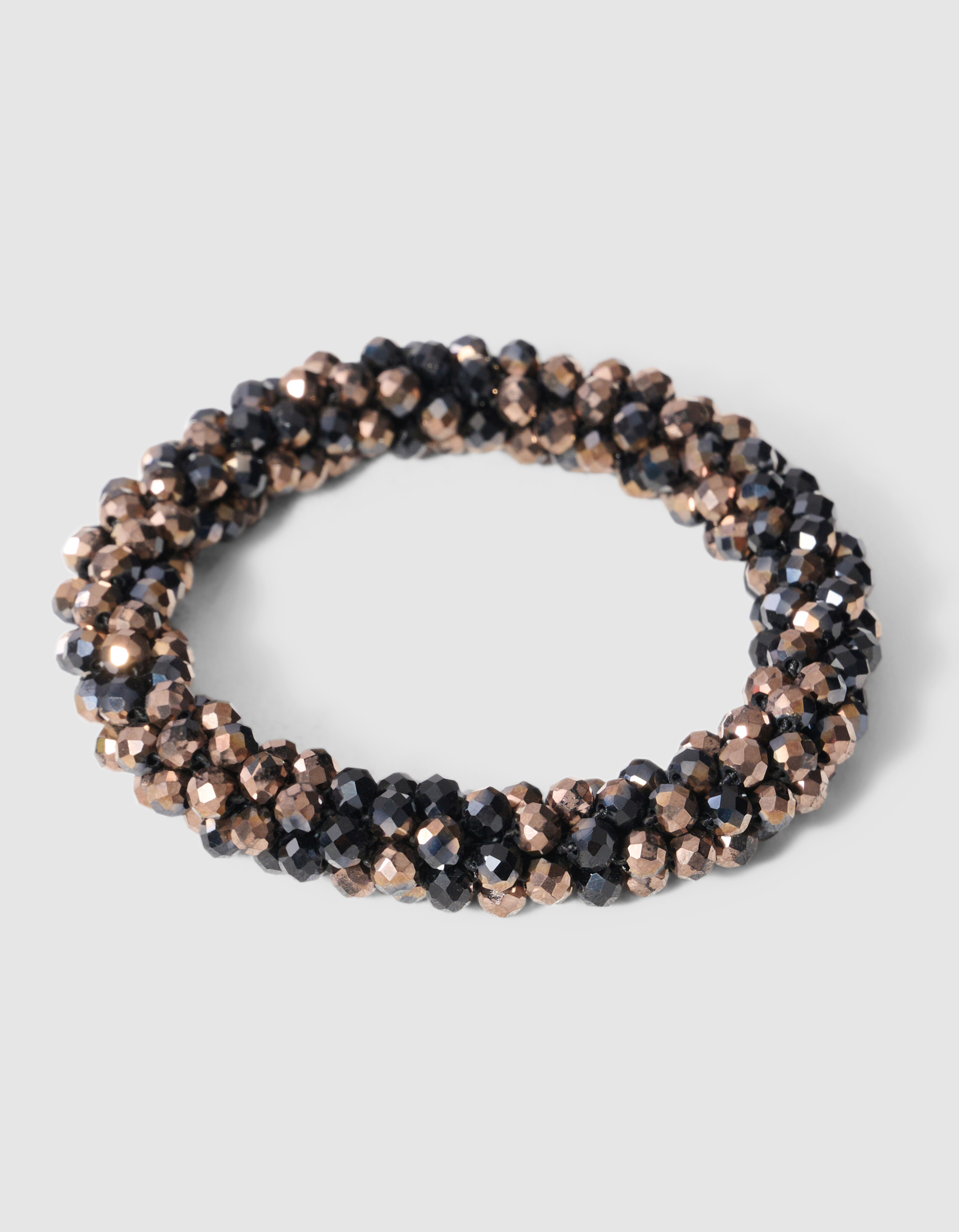 Beaded Elastieken Armband Zwart/Koper SHOEBY ACCESSOIRES