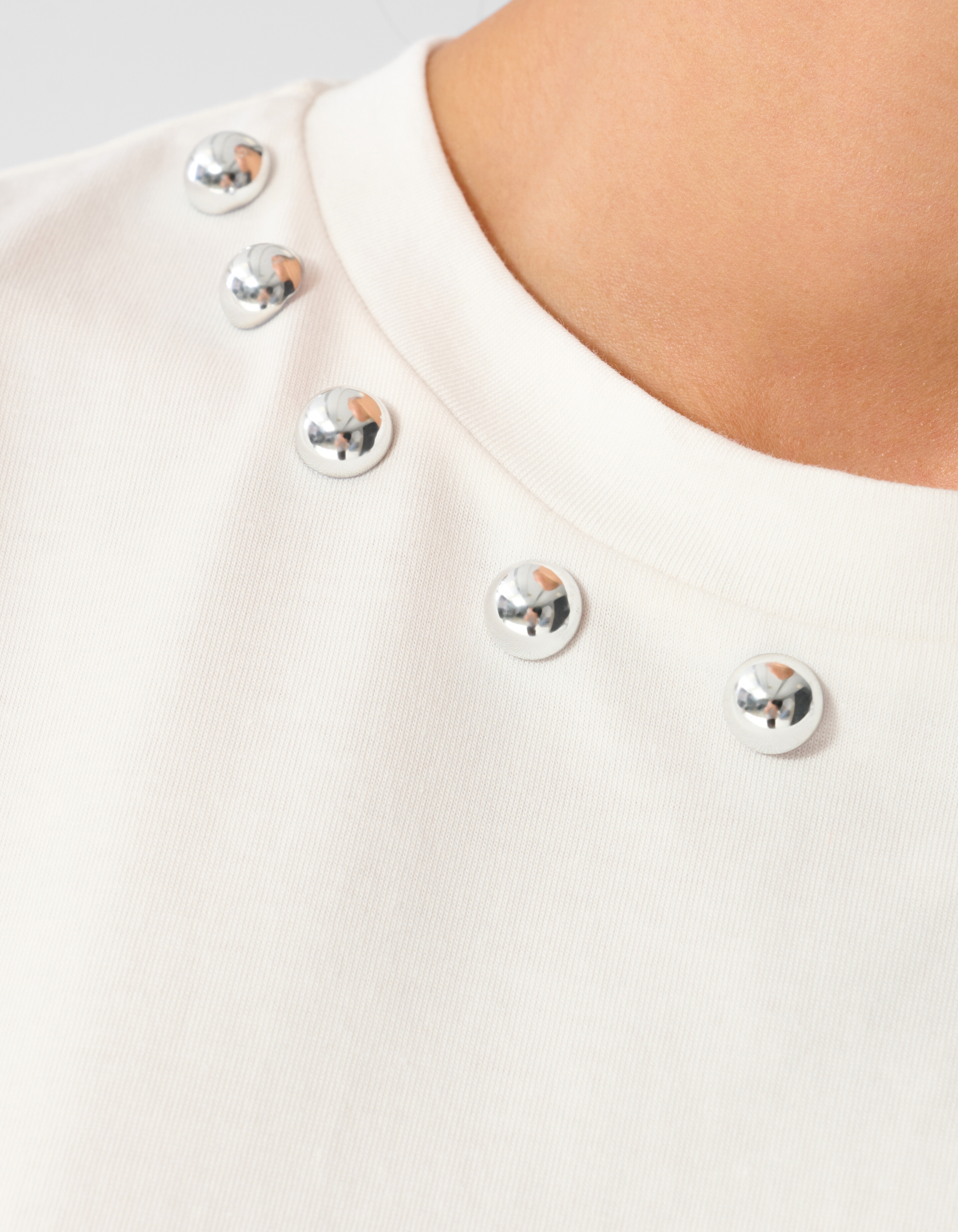 Studded T-shirt Gebroken Wit SHOEBY WOMEN