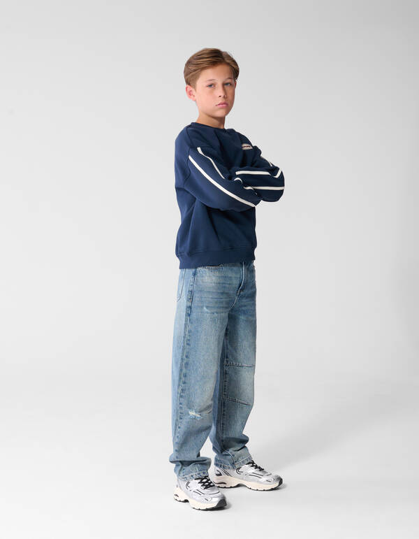 Destroyed Balloon Fit Jeans Donkerblauw SHOEBY BOYS