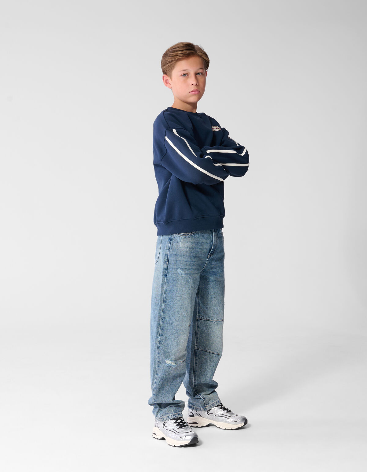 Destroyed Balloon Fit Jeans Donkerblauw SHOEBY BOYS