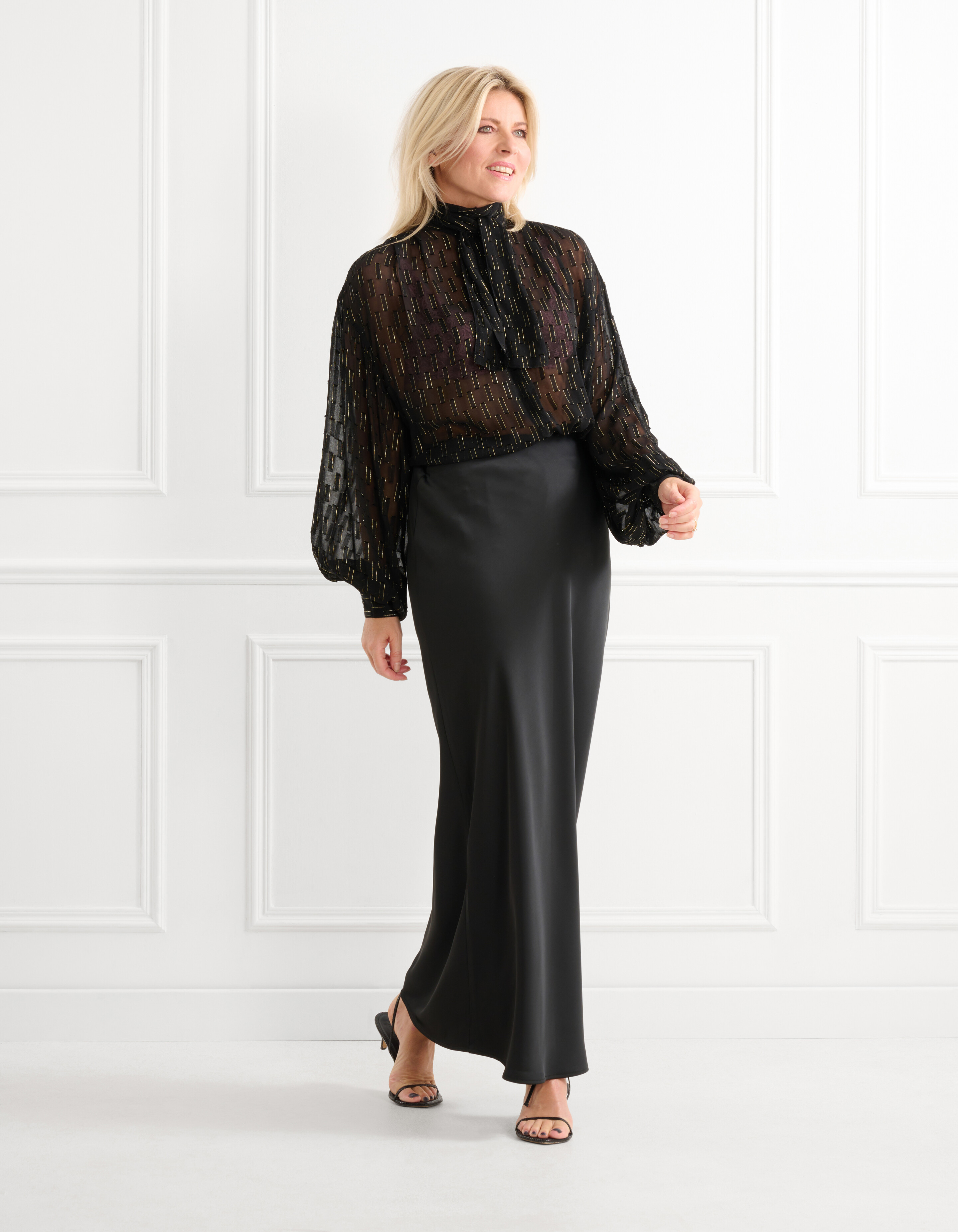 Chiffon Blouse Zwart SHOEBY WOMEN