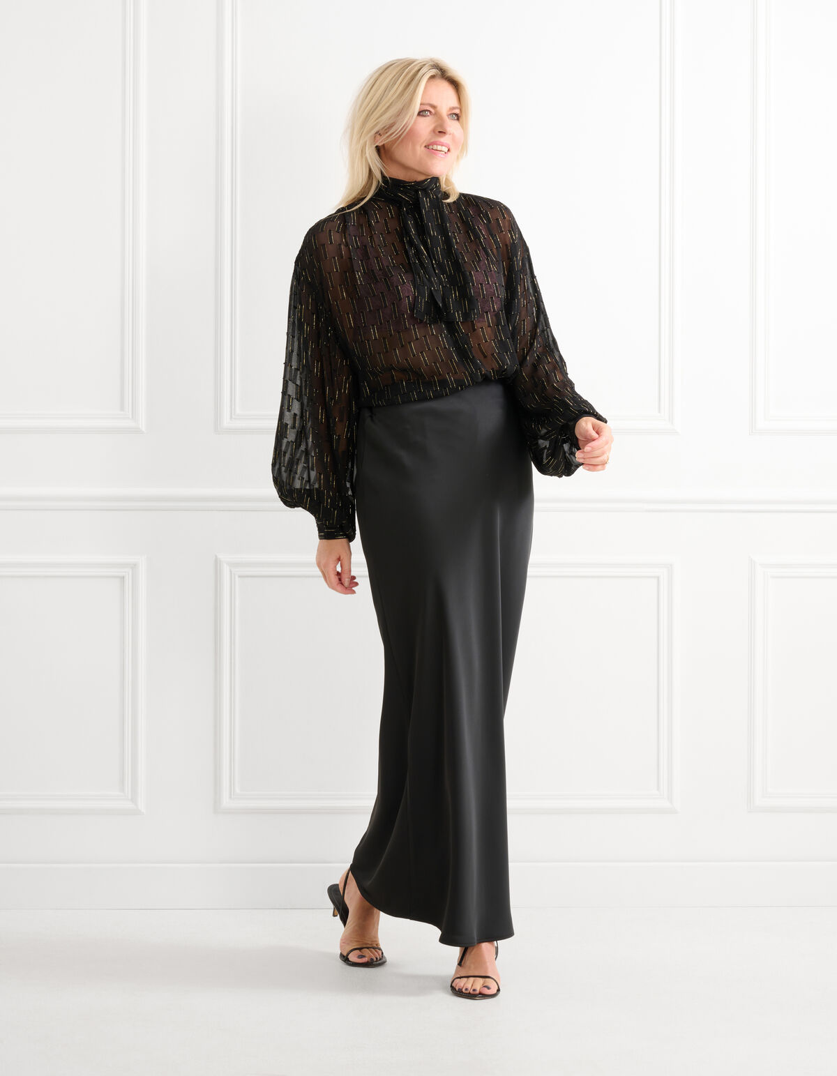Chiffon Blouse Zwart SHOEBY WOMEN