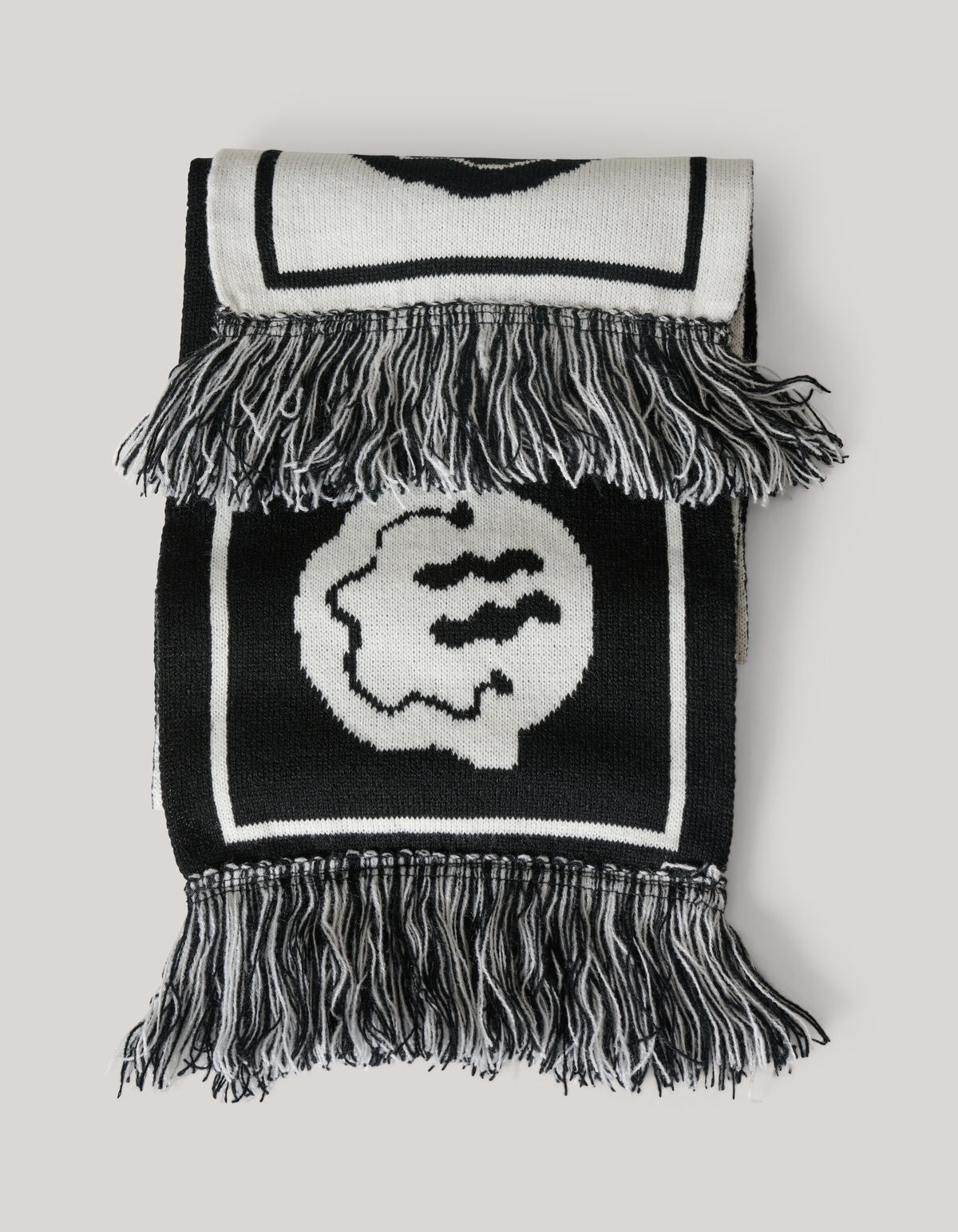 Printed Sjaal Zwart/Wit SHOEBY ACCESSOIRES