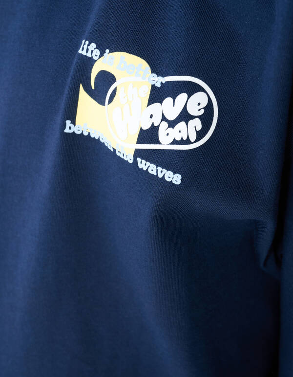 Oversized Waves Artwork T-shirt Donkerblauw SHOEBY BOYS