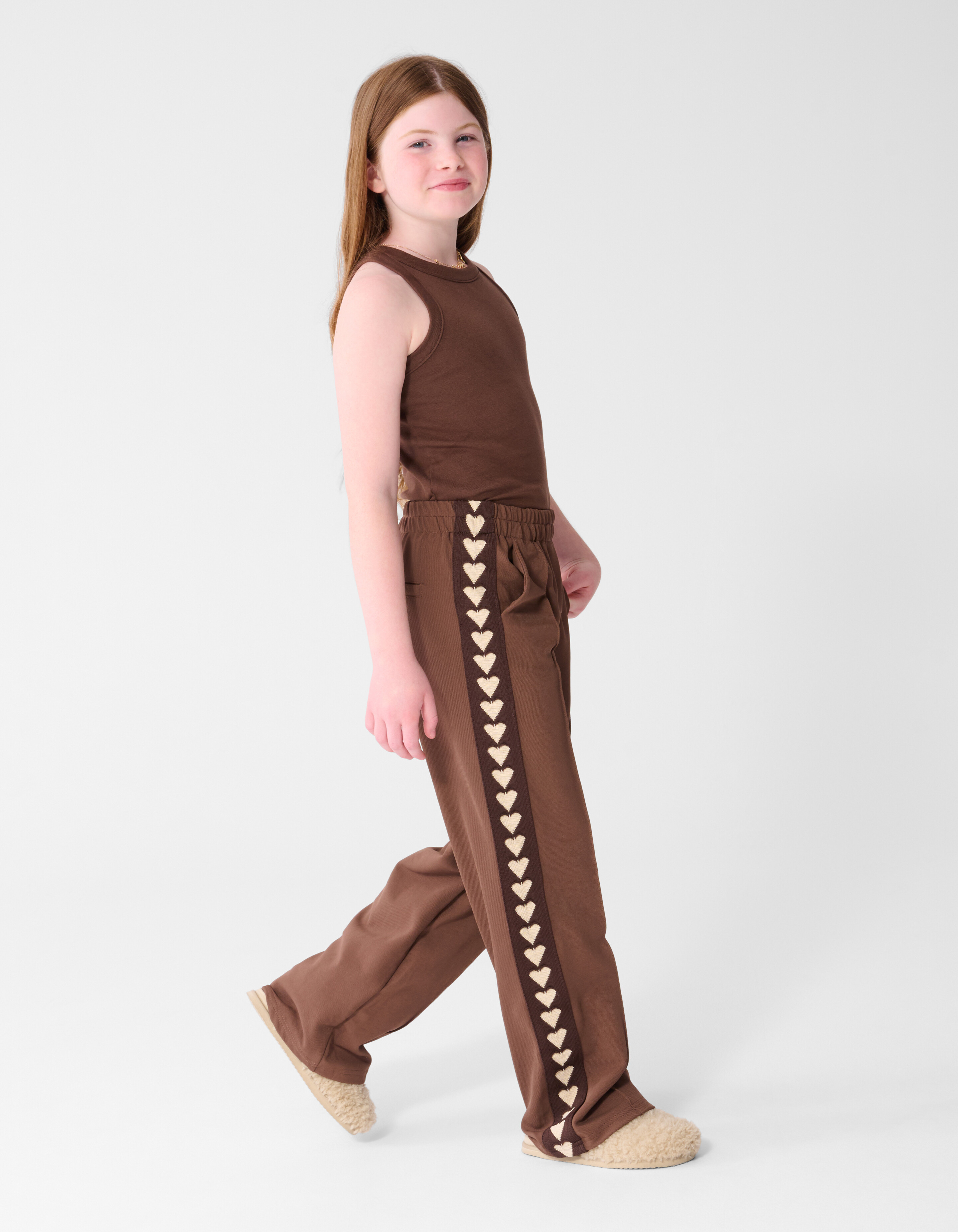 Fancy Tape Wide Leg Broek Bruin SHOEBY GIRLS