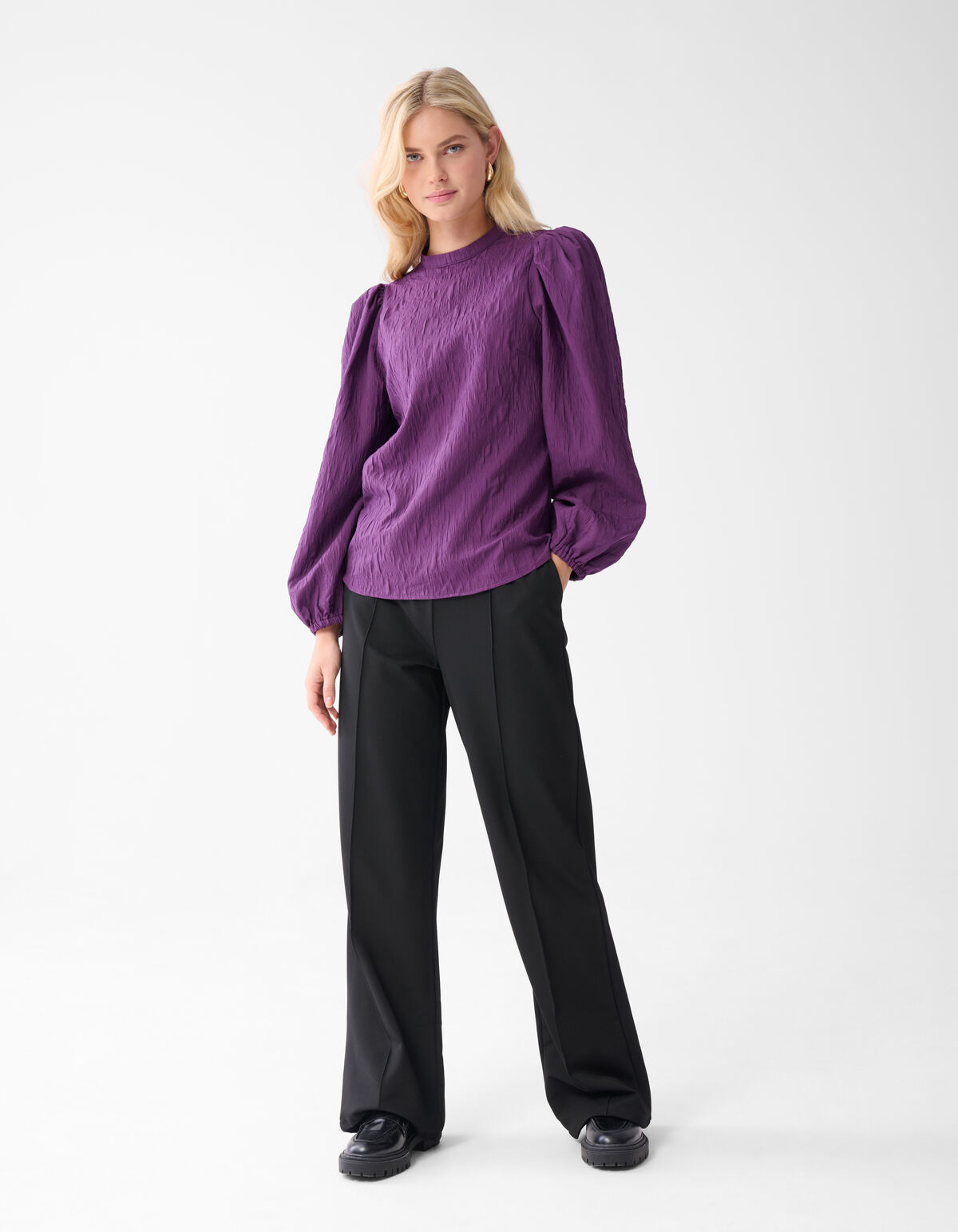 Jacquard Top Paars SHOEBY WOMEN