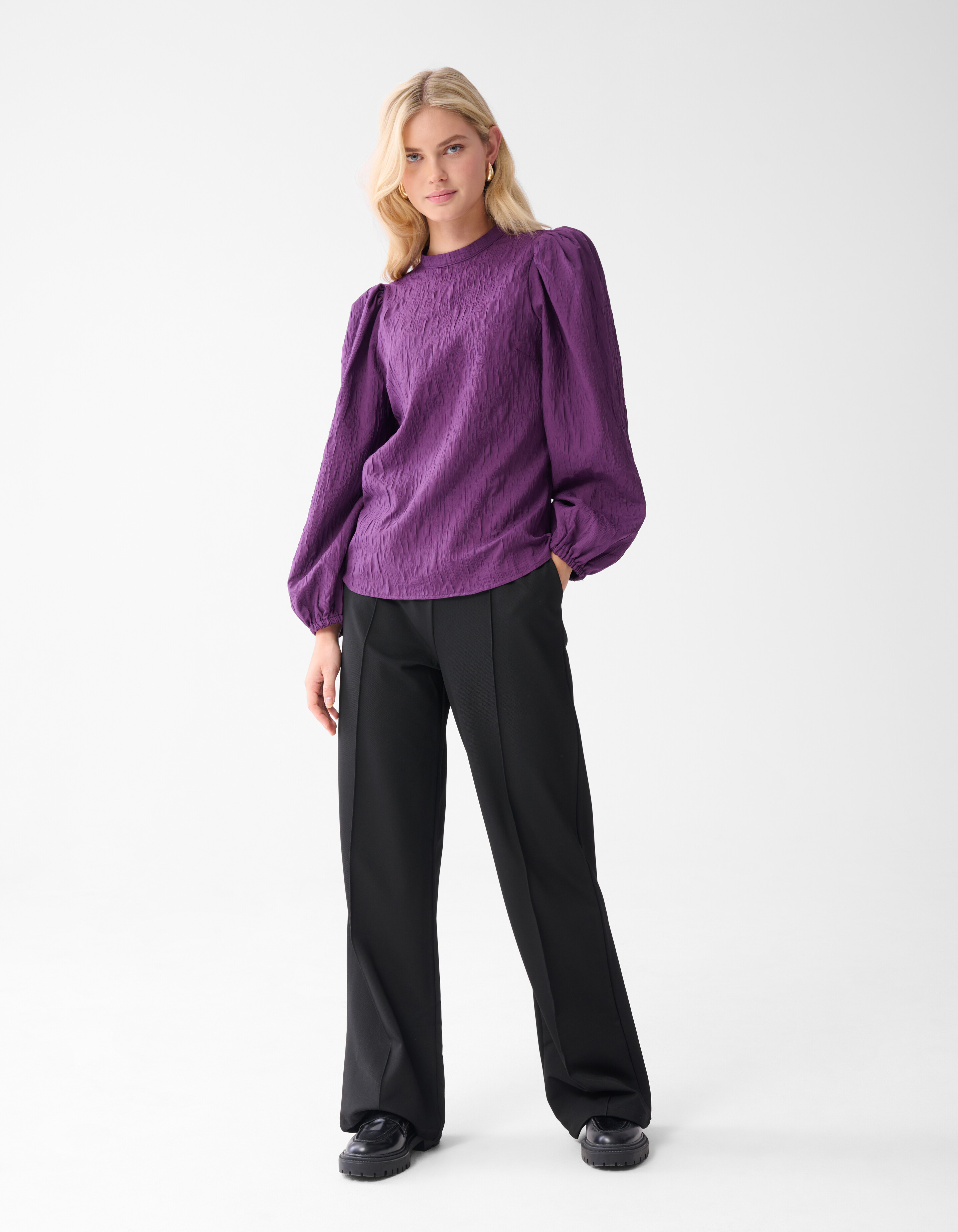 Jacquard Top Paars SHOEBY WOMEN