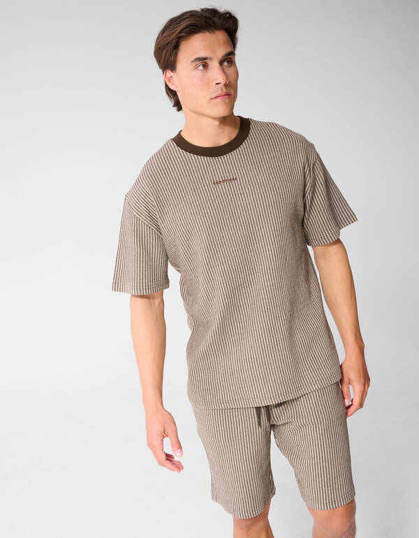 Seersucker T-shirt Bruin SHOEBY MEN