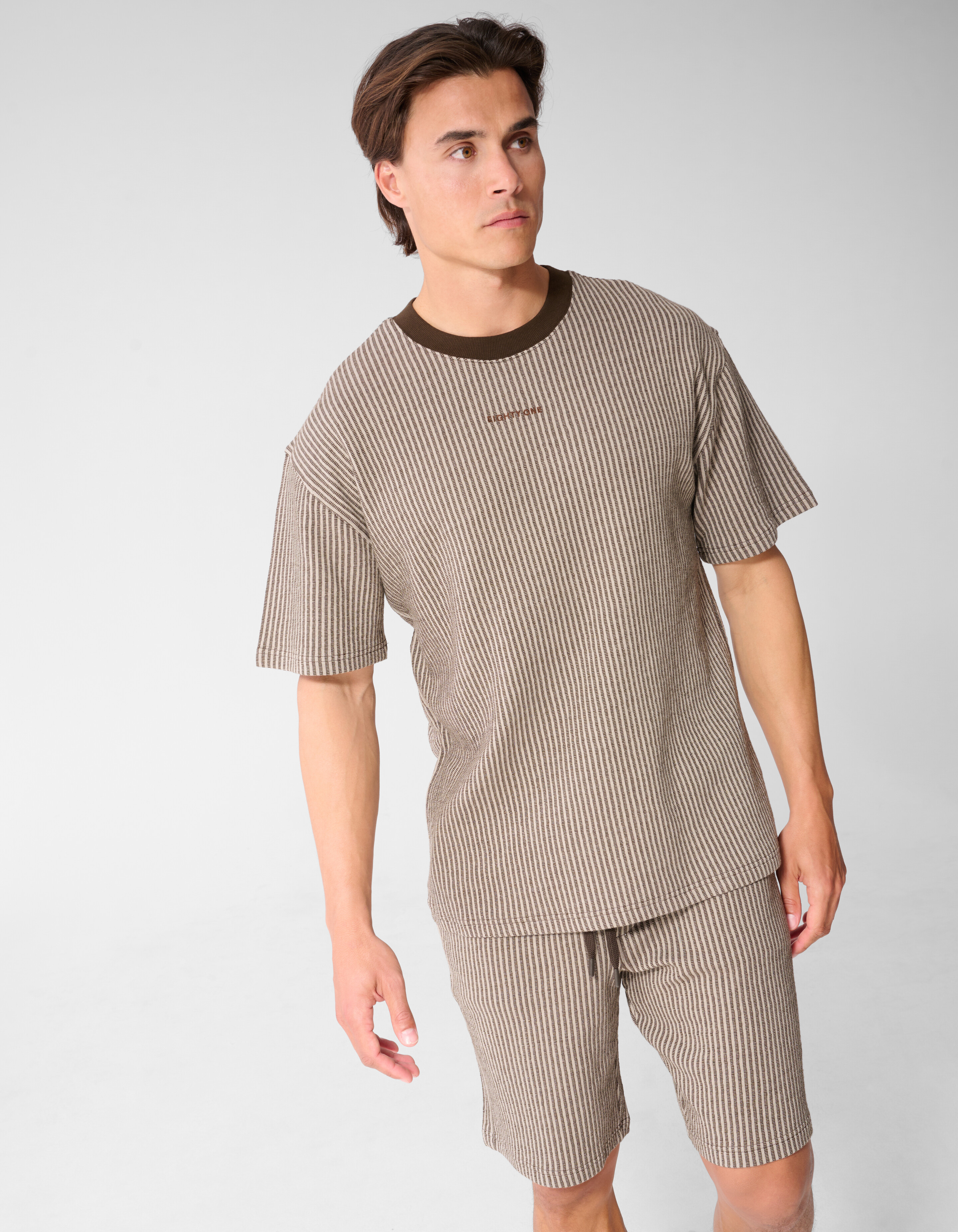 Seersucker T-shirt Bruin SHOEBY MEN
