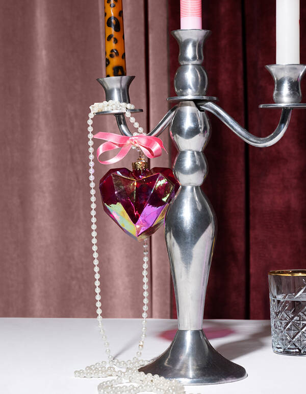 Diamond Heart Kerstbal Roze By Fred SHOEBY ACCESSOIRES