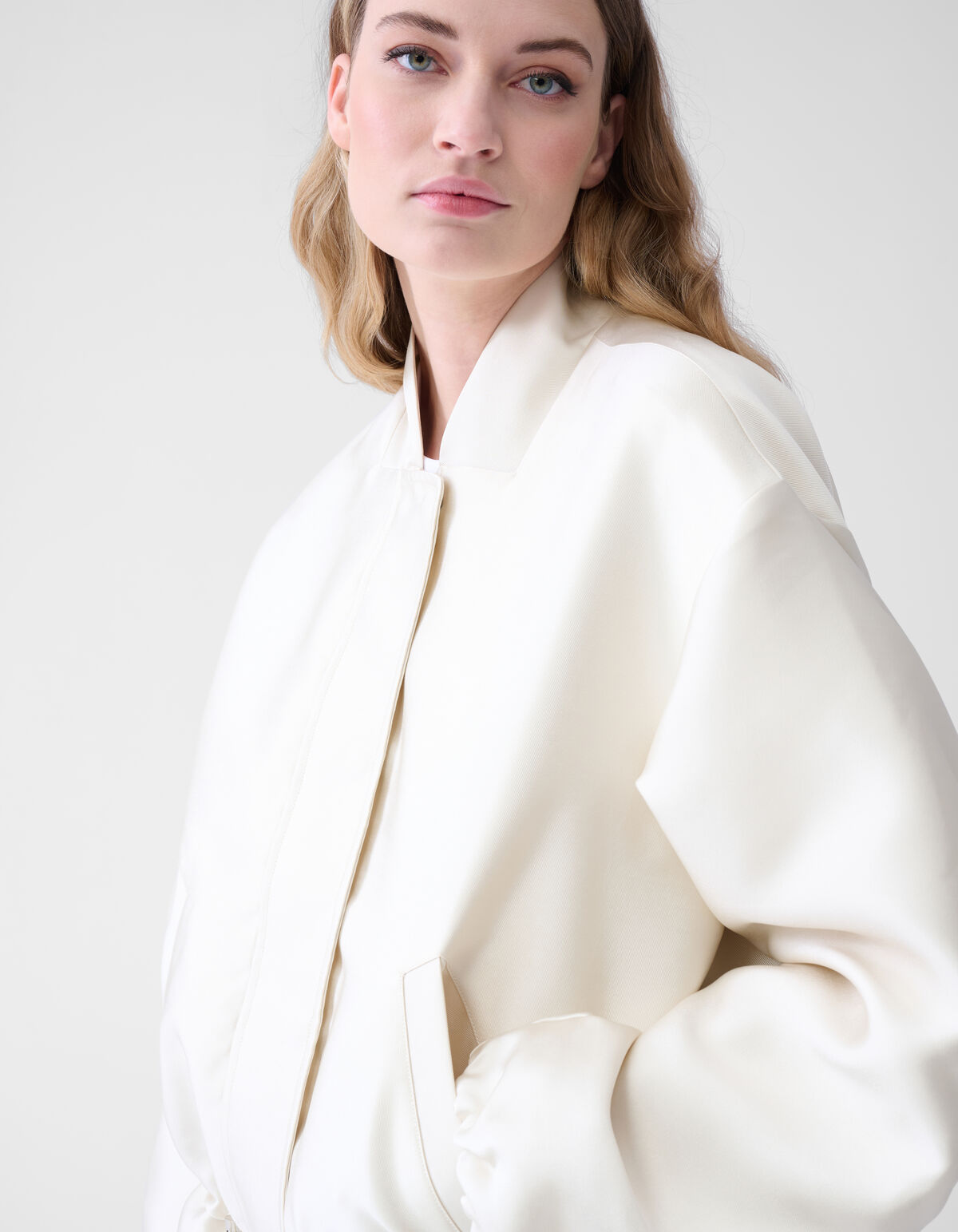 Satijnen Bomber Gebroken Wit SHOEBY WOMEN