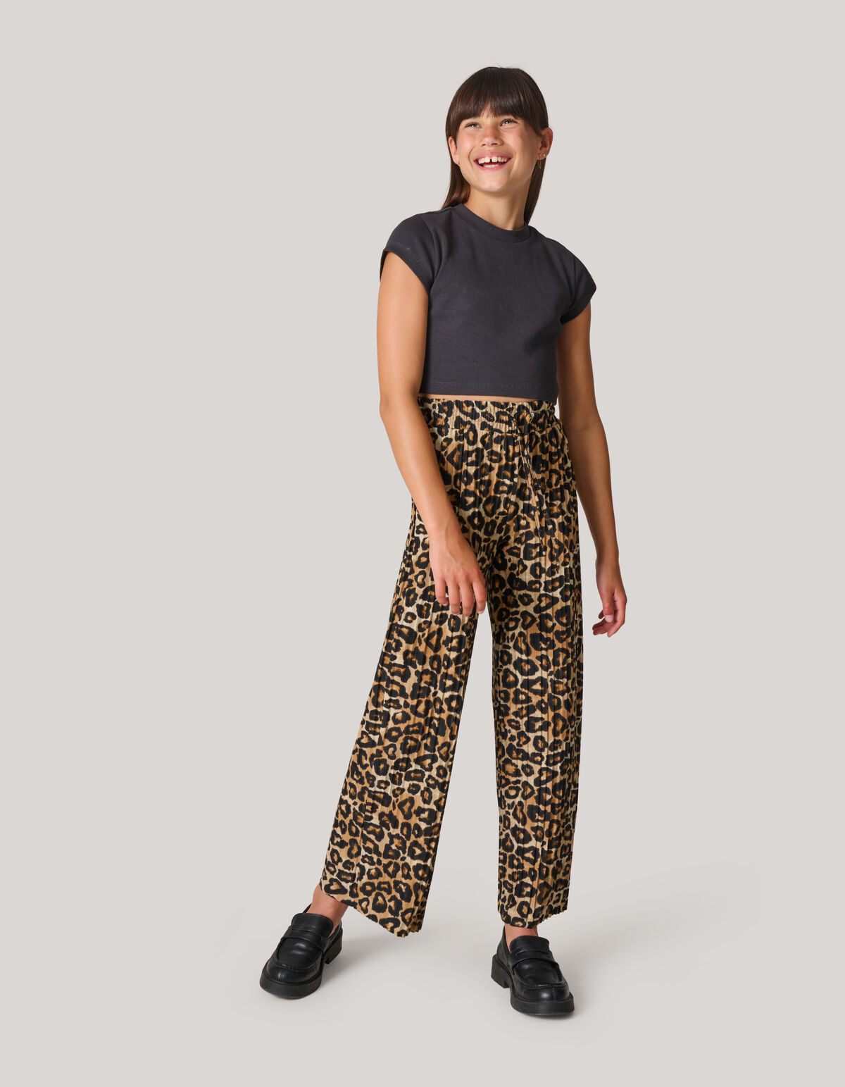 Leopard Pliss&eacute; Broek SHOEBY GIRLS