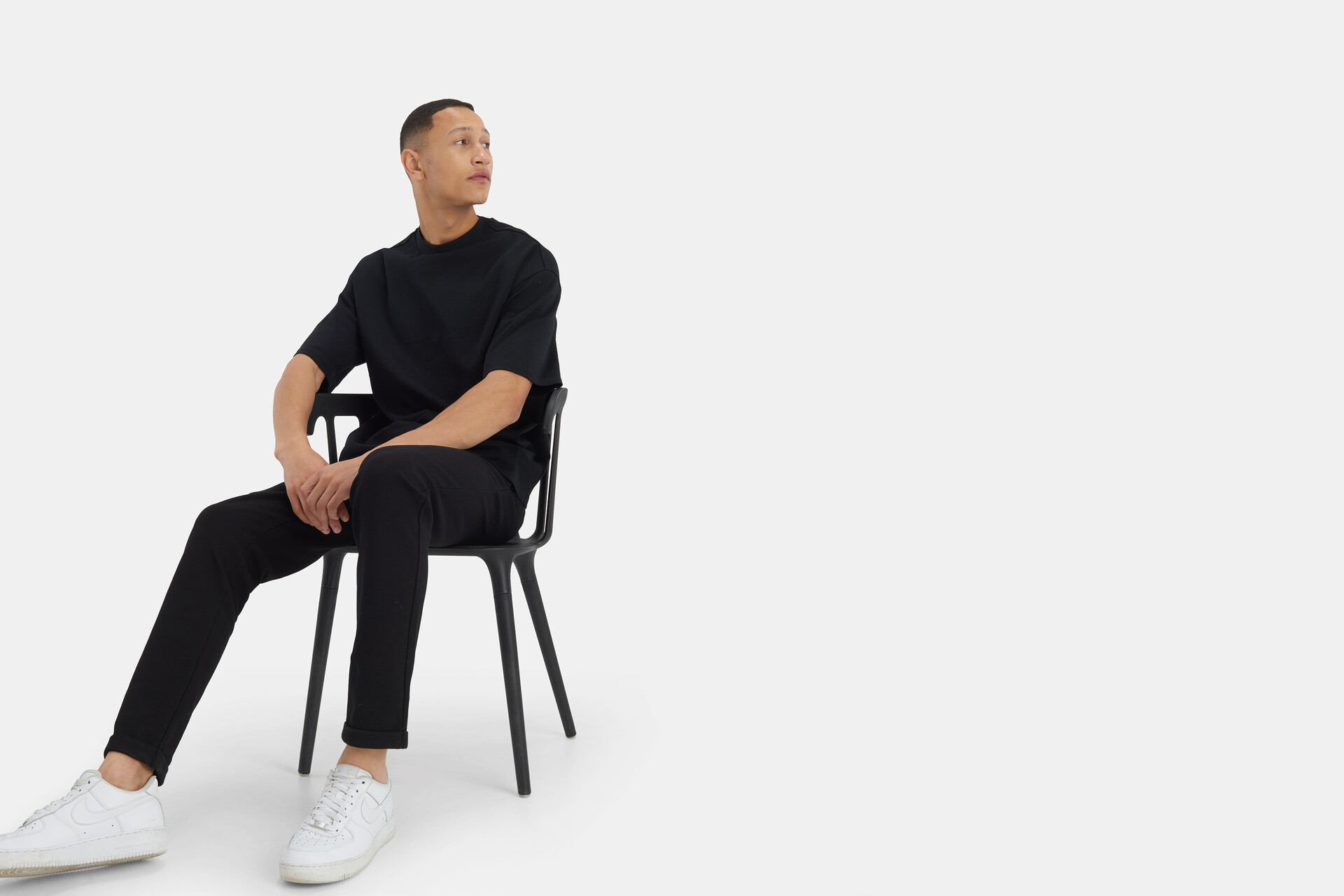 Slim Fit Pantalon Zwart REFILL