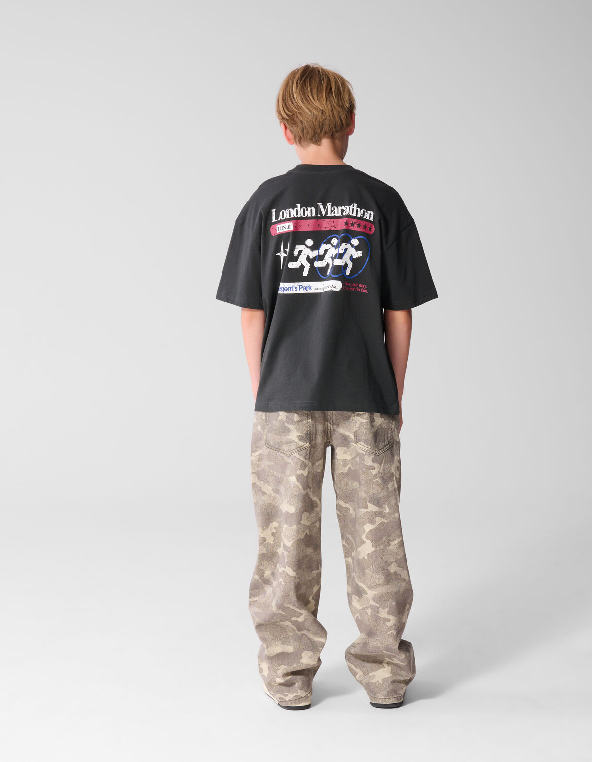London Artwork T-shirt Donkergrijs SHOEBY BOYS