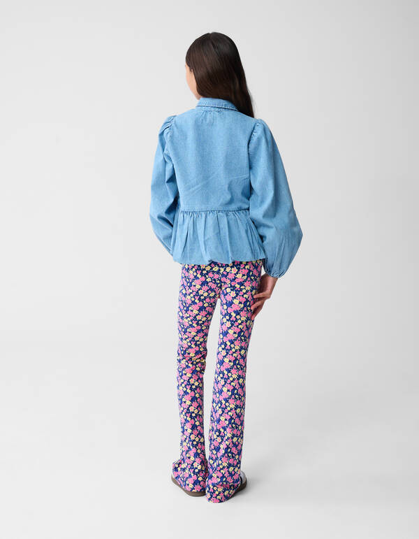 Denim Balloon Fit Blouse Blauw SHOEBY GIRLS