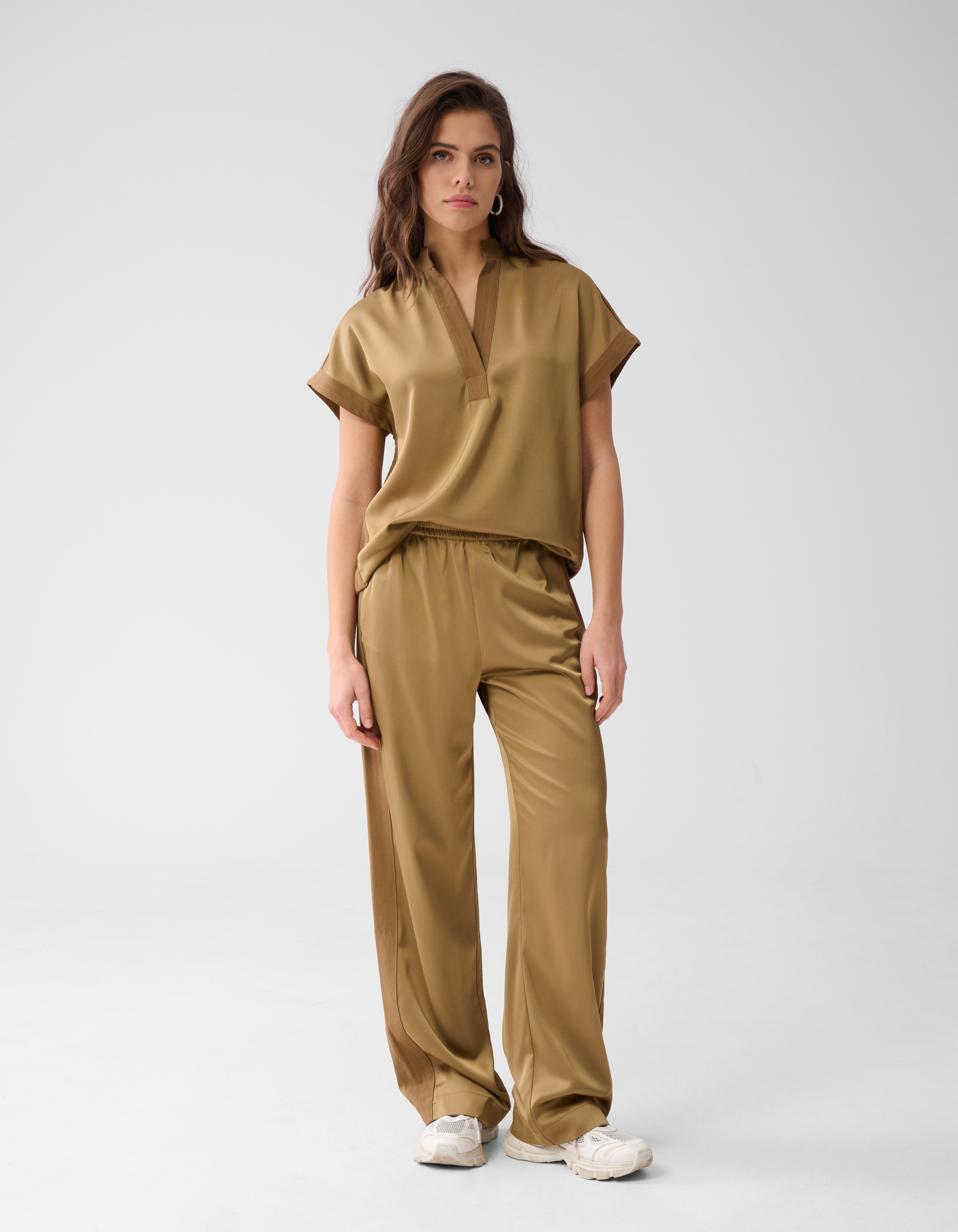 Satijnen Wide Leg Broek Camel SHOEBY WOMEN
