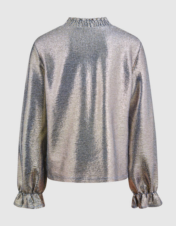 Metallic Longsleeve Top Blauw/Zilver SHOEBY GIRLS